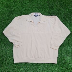 Vintage 90s MOD Velour Sweater XL 24x27 Beige